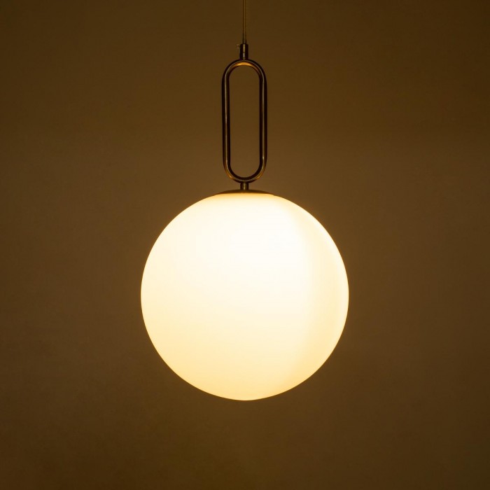 GloboStar® BELLISSIMO 61487 Μοντέρνο Κρεμαστό Φωτιστικό Μπάλα Μονόφωτο 1 x E27 IP20 Λευκό Γυαλί με Χρυσό Μέταλλο - Μ30 x Π30 x Υ52cm GloboStar® BELLISSIMO 61487 Μοντέρνο Κρεμαστό Φωτιστικό Μπάλα Μονόφωτο 1 x E27 IP20 Λευκό Γυαλί με Χρυσό Μέταλλο - Μ30 x Π30 x Υ52cm