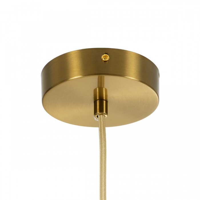 GloboStar® BELLISSIMO 61488 Μοντέρνο Κρεμαστό Φωτιστικό Μπάλα Μονόφωτο 1 x E27 IP20 Λευκό Γυαλί με Χρυσό Μέταλλο - Μ40 x Π40 x Υ62cm