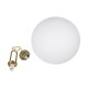 GloboStar® BELLISSIMO 61488 Μοντέρνο Κρεμαστό Φωτιστικό Μπάλα Μονόφωτο 1 x E27 IP20 Λευκό Γυαλί με Χρυσό Μέταλλο - Μ40 x Π40 x Υ62cm