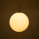 GloboStar® BELLISSIMO 61488 Μοντέρνο Κρεμαστό Φωτιστικό Μπάλα Μονόφωτο 1 x E27 IP20 Λευκό Γυαλί με Χρυσό Μέταλλο - Μ40 x Π40 x Υ62cm