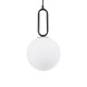 GloboStar® BELLISSIMO 61489 Μοντέρνο Κρεμαστό Φωτιστικό Μπάλα Μονόφωτο 1 x E27 IP20 Λευκό Γυαλί με Μαύρο Μέταλλο - Μ20 x Π20 x Υ42cm