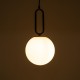 GloboStar® BELLISSIMO 61489 Μοντέρνο Κρεμαστό Φωτιστικό Μπάλα Μονόφωτο 1 x E27 IP20 Λευκό Γυαλί με Μαύρο Μέταλλο - Μ20 x Π20 x Υ42cm