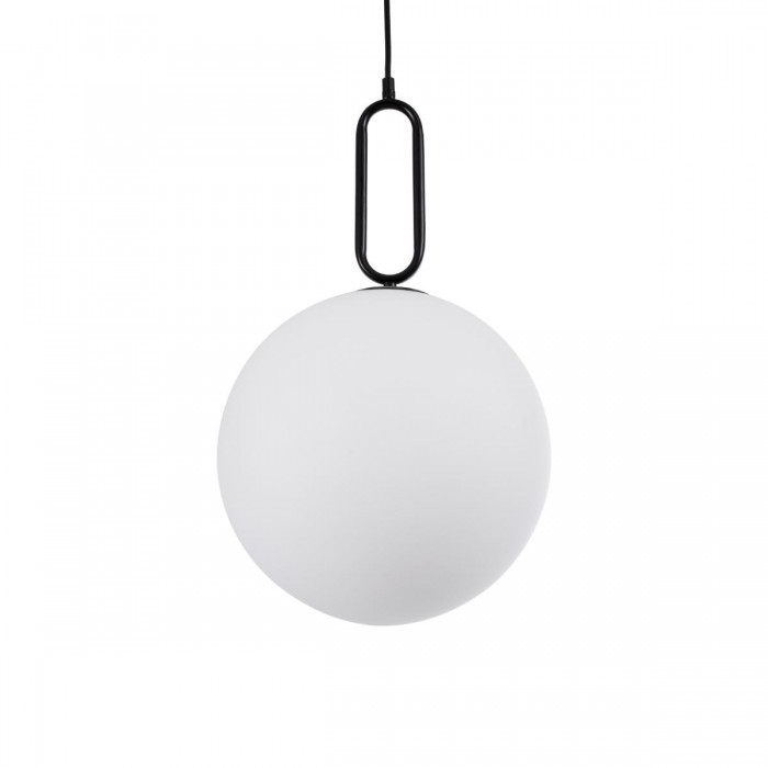 GloboStar® BELLISSIMO 61490 Μοντέρνο Κρεμαστό Φωτιστικό Μπάλα Μονόφωτο 1 x E27 IP20 Λευκό Γυαλί με Μαύρο Μέταλλο - Μ30 x Π30 x Υ52cm GloboStar® BELLISSIMO 61490 Μοντέρνο Κρεμαστό Φωτιστικό Μπάλα Μονόφωτο 1 x E27 IP20 Λευκό Γυαλί με Μαύρο Μέταλλο - Μ30 x Π30 x Υ52cm