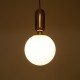 GloboStar® ESTETICO 61492 Μοντέρνο Κρεμαστό Φωτιστικό Μπάλα Μονόφωτο 1 x E27 IP20 Λευκό Γυαλί με Χρυσό Μέταλλο - Μ20 x Π20 x Υ38cm