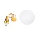 GloboStar® ESTETICO 61493 Μοντέρνο Κρεμαστό Φωτιστικό Μπάλα Μονόφωτο 1 x E27 IP20 Λευκό Γυαλί με Χρυσό Μέταλλο - Μ30 x Π30 x Υ48cm
