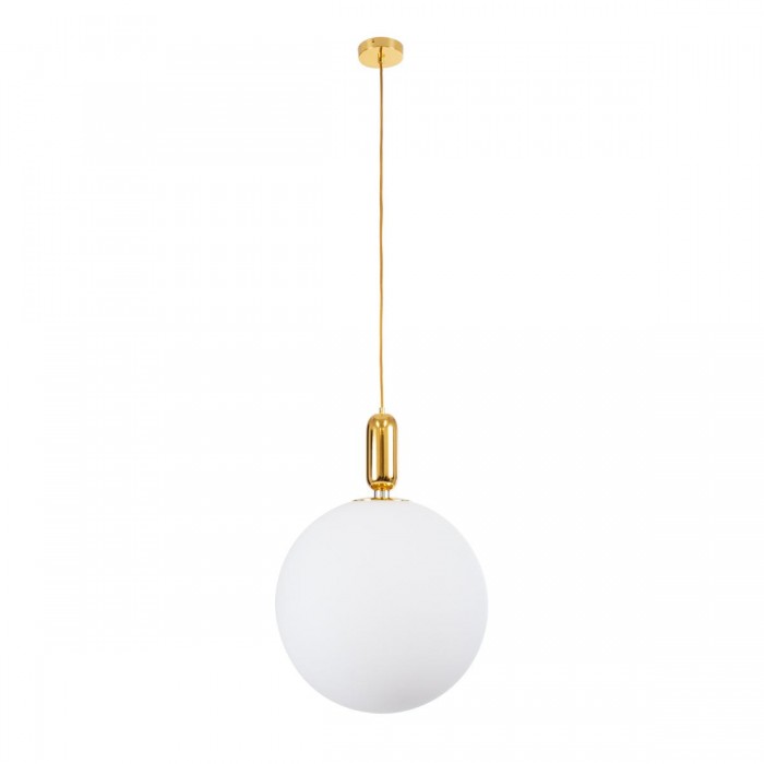 GloboStar® ESTETICO 61494 Μοντέρνο Κρεμαστό Φωτιστικό Μπάλα Μονόφωτο 1 x E27 IP20 Λευκό Γυαλί με Χρυσό Μέταλλο - Μ40 x Π40 x Υ58cm GloboStar® ESTETICO 61494 Μοντέρνο Κρεμαστό Φωτιστικό Μπάλα Μονόφωτο 1 x E27 IP20 Λευκό Γυαλί με Χρυσό Μέταλλο - Μ40 x Π40 x Υ58cm