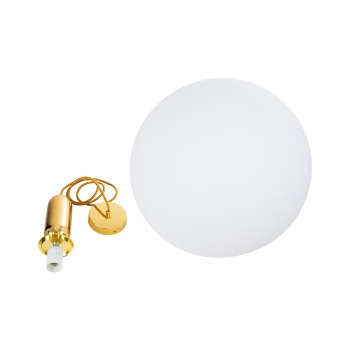 GloboStar® ESTETICO 61494 Μοντέρνο Κρεμαστό Φωτιστικό Μπάλα Μονόφωτο 1 x E27 IP20 Λευκό Γυαλί με Χρυσό Μέταλλο - Μ40 x Π40 x Υ58cm GloboStar® ESTETICO 61494 Μοντέρνο Κρεμαστό Φωτιστικό Μπάλα Μονόφωτο 1 x E27 IP20 Λευκό Γυαλί με Χρυσό Μέταλλο - Μ40 x Π40 x Υ58cm