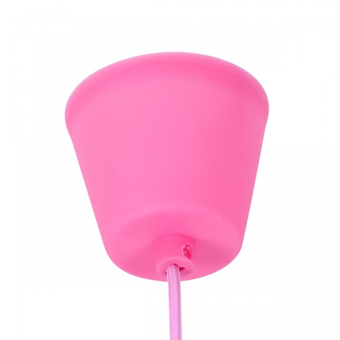 GloboStar® CABLITO 61553 Μοντέρνο Κρεμαστό Φωτιστικό Ανάρτηση Μονόφωτο 1 x E27 IP20 Ροζ Σιλικόνη - Μ4 x Π4 x Υ110cm