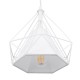 GloboStar® EIFFEL 61570 Vintage Κρεμαστό Φωτιστικό Οροφής Τρίφωτο 3 x E27 Λευκό Μεταλλικό Πλέγμα με Λευκό Ύφασμα Μ68 x Π25 x Υ130cm