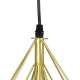 GloboStar® EIFFEL 61571 Vintage Κρεμαστό Φωτιστικό Οροφής Τρίφωτο 3 x E27 Χρυσό Μεταλλικό Πλέγμα με Λευκό Ύφασμα Μ68 x Π25 x Υ130cm