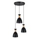 GloboStar® AVA 61572 Μοντέρνο Κρεμαστό Φωτιστικό Καμπάνα Τρίφωτο 3 x E27 IP20 Μαύρο Μέταλλο με Μπεζ Ξύλο - Μ35 x Π35 x Υ130cm GloboStar® AVA 61572 Μοντέρνο Κρεμαστό Φωτιστικό Καμπάνα Τρίφωτο 3 x E27 IP20 Μαύρο Μέταλλο με Μπεζ Ξύλο - Μ35 x Π35 x Υ130cm
