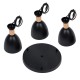 GloboStar® AVA 61572 Μοντέρνο Κρεμαστό Φωτιστικό Καμπάνα Τρίφωτο 3 x E27 IP20 Μαύρο Μέταλλο με Μπεζ Ξύλο - Μ35 x Π35 x Υ130cm GloboStar® AVA 61572 Μοντέρνο Κρεμαστό Φωτιστικό Καμπάνα Τρίφωτο 3 x E27 IP20 Μαύρο Μέταλλο με Μπεζ Ξύλο - Μ35 x Π35 x Υ130cm