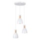 GloboStar® AVA 61573 Μοντέρνο Κρεμαστό Φωτιστικό Καμπάνα Τρίφωτο 3 x E27 IP20 Λευκό Μέταλλο με Μπεζ Ξύλο - Μ35 x Π35 x Υ130cm GloboStar® AVA 61573 Μοντέρνο Κρεμαστό Φωτιστικό Καμπάνα Τρίφωτο 3 x E27 IP20 Λευκό Μέταλλο με Μπεζ Ξύλο - Μ35 x Π35 x Υ130cm