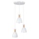 GloboStar® AVA 61573 Μοντέρνο Κρεμαστό Φωτιστικό Καμπάνα Τρίφωτο 3 x E27 IP20 Λευκό Μέταλλο με Μπεζ Ξύλο - Μ35 x Π35 x Υ130cm GloboStar® AVA 61573 Μοντέρνο Κρεμαστό Φωτιστικό Καμπάνα Τρίφωτο 3 x E27 IP20 Λευκό Μέταλλο με Μπεζ Ξύλο - Μ35 x Π35 x Υ130cm