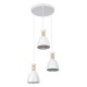 GloboStar® AVA 61573 Μοντέρνο Κρεμαστό Φωτιστικό Καμπάνα Τρίφωτο 3 x E27 IP20 Λευκό Μέταλλο με Μπεζ Ξύλο - Μ35 x Π35 x Υ130cm GloboStar® AVA 61573 Μοντέρνο Κρεμαστό Φωτιστικό Καμπάνα Τρίφωτο 3 x E27 IP20 Λευκό Μέταλλο με Μπεζ Ξύλο - Μ35 x Π35 x Υ130cm