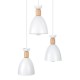 GloboStar® AVA 61573 Μοντέρνο Κρεμαστό Φωτιστικό Καμπάνα Τρίφωτο 3 x E27 IP20 Λευκό Μέταλλο με Μπεζ Ξύλο - Μ35 x Π35 x Υ130cm GloboStar® AVA 61573 Μοντέρνο Κρεμαστό Φωτιστικό Καμπάνα Τρίφωτο 3 x E27 IP20 Λευκό Μέταλλο με Μπεζ Ξύλο - Μ35 x Π35 x Υ130cm