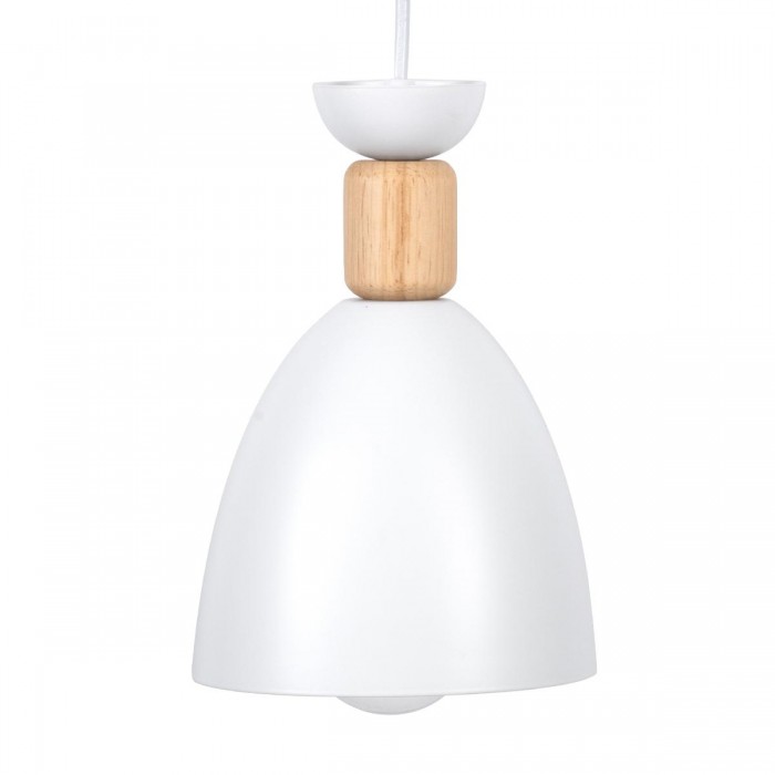 GloboStar® AVA 61573 Μοντέρνο Κρεμαστό Φωτιστικό Καμπάνα Τρίφωτο 3 x E27 IP20 Λευκό Μέταλλο με Μπεζ Ξύλο - Μ35 x Π35 x Υ130cm GloboStar® AVA 61573 Μοντέρνο Κρεμαστό Φωτιστικό Καμπάνα Τρίφωτο 3 x E27 IP20 Λευκό Μέταλλο με Μπεζ Ξύλο - Μ35 x Π35 x Υ130cm