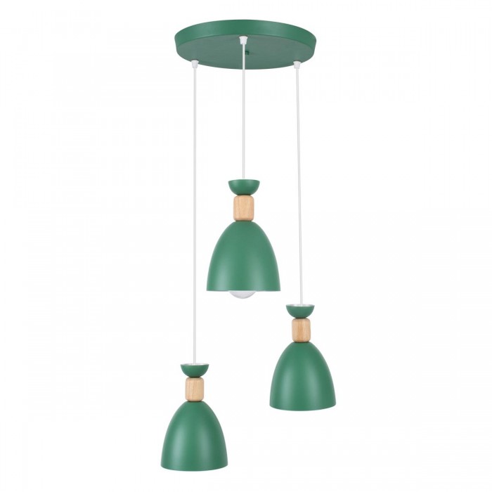 GloboStar® AVA 61575 Μοντέρνο Κρεμαστό Φωτιστικό Καμπάνα Τρίφωτο 3 x E27 IP20 Πράσινο Μέταλλο με Μπεζ Ξύλο - Μ35 x Π35 x Υ130cm GloboStar® AVA 61575 Μοντέρνο Κρεμαστό Φωτιστικό Καμπάνα Τρίφωτο 3 x E27 IP20 Πράσινο Μέταλλο με Μπεζ Ξύλο - Μ35 x Π35 x Υ130cm
