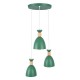 GloboStar® AVA 61575 Μοντέρνο Κρεμαστό Φωτιστικό Καμπάνα Τρίφωτο 3 x E27 IP20 Πράσινο Μέταλλο με Μπεζ Ξύλο - Μ35 x Π35 x Υ130cm GloboStar® AVA 61575 Μοντέρνο Κρεμαστό Φωτιστικό Καμπάνα Τρίφωτο 3 x E27 IP20 Πράσινο Μέταλλο με Μπεζ Ξύλο - Μ35 x Π35 x Υ130cm