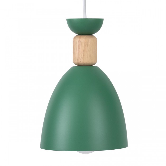 GloboStar® AVA 61575 Μοντέρνο Κρεμαστό Φωτιστικό Καμπάνα Τρίφωτο 3 x E27 IP20 Πράσινο Μέταλλο με Μπεζ Ξύλο - Μ35 x Π35 x Υ130cm GloboStar® AVA 61575 Μοντέρνο Κρεμαστό Φωτιστικό Καμπάνα Τρίφωτο 3 x E27 IP20 Πράσινο Μέταλλο με Μπεζ Ξύλο - Μ35 x Π35 x Υ130cm