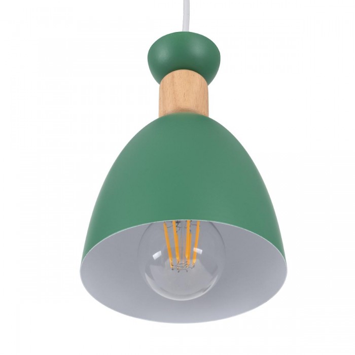 GloboStar® AVA 61575 Μοντέρνο Κρεμαστό Φωτιστικό Καμπάνα Τρίφωτο 3 x E27 IP20 Πράσινο Μέταλλο με Μπεζ Ξύλο - Μ35 x Π35 x Υ130cm GloboStar® AVA 61575 Μοντέρνο Κρεμαστό Φωτιστικό Καμπάνα Τρίφωτο 3 x E27 IP20 Πράσινο Μέταλλο με Μπεζ Ξύλο - Μ35 x Π35 x Υ130cm