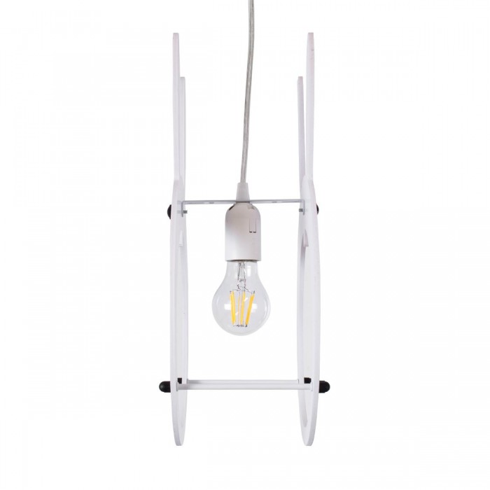 GloboStar® BUNNY 61577 Μοντέρνο Παιδικό Κρεμαστό Φωτιστικό Οροφής Μονόφωτο 1 x E27 Ροζ PVC Φιγούρα Λαγουδάκι Μ27.2 x Π15.5 x Υ40cm