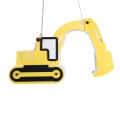 GloboStar® EXCAVATOR 61579 Παιδικό Κρεμαστό Φωτιστικό Φιγούρα Μονόφωτο 1 x E27 IP20 Κίτρινο & Μαύρο Πλαστικό - Μ45 x Π15.5 x Υ27cm