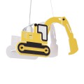 GloboStar® EXCAVATOR 61579 Παιδικό Κρεμαστό Φωτιστικό Φιγούρα Μονόφωτο 1 x E27 IP20 Κίτρινο & Μαύρο Πλαστικό - Μ45 x Π15.5 x Υ27cm