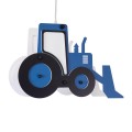 GloboStar® TRACTOR 61580 Παιδικό Κρεμαστό Φωτιστικό Φιγούρα Μονόφωτο 1 x E27 IP20 Μπλε, Μαύρο & Λευκό Πλαστικό - Μ40 x Π15.5 x Υ26.5cm