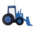 GloboStar® TRACTOR 61580 Παιδικό Κρεμαστό Φωτιστικό Φιγούρα Μονόφωτο 1 x E27 IP20 Μπλε, Μαύρο & Λευκό Πλαστικό - Μ40 x Π15.5 x Υ26.5cm