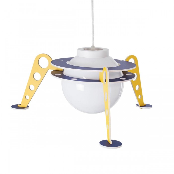 GloboStar® UFO 61581 Παιδικό Κρεμαστό Φωτιστικό Φιγούρα Μονόφωτο 1 x E27 IP20 Κίτρινο, Μπλε & Λευκό Πλαστικό - Μ58 x Π58 x Υ24cm GloboStar® UFO 61581 Παιδικό Κρεμαστό Φωτιστικό Φιγούρα Μονόφωτο 1 x E27 IP20 Κίτρινο, Μπλε & Λευκό Πλαστικό - Μ58 x Π58 x Υ24cm