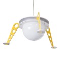 GloboStar® UFO 61581 Παιδικό Κρεμαστό Φωτιστικό Φιγούρα Μονόφωτο 1 x E27 IP20 Κίτρινο, Μπλε & Λευκό Πλαστικό - Μ58 x Π58 x Υ24cm