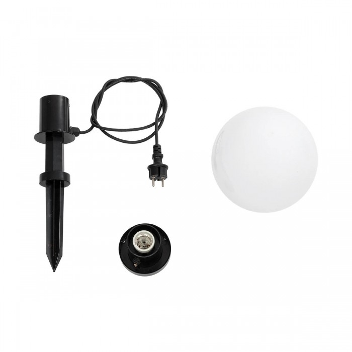 GLOBOSTAR® AGROS 61593 Φωτιστικό Κήπου / Καρφωτό με Ντουί 1 x E27 AC 220-240V Αδιάβροχο IP65 - Λευκό & Μάυρο - Μ20 x Π20 x Υ54cm