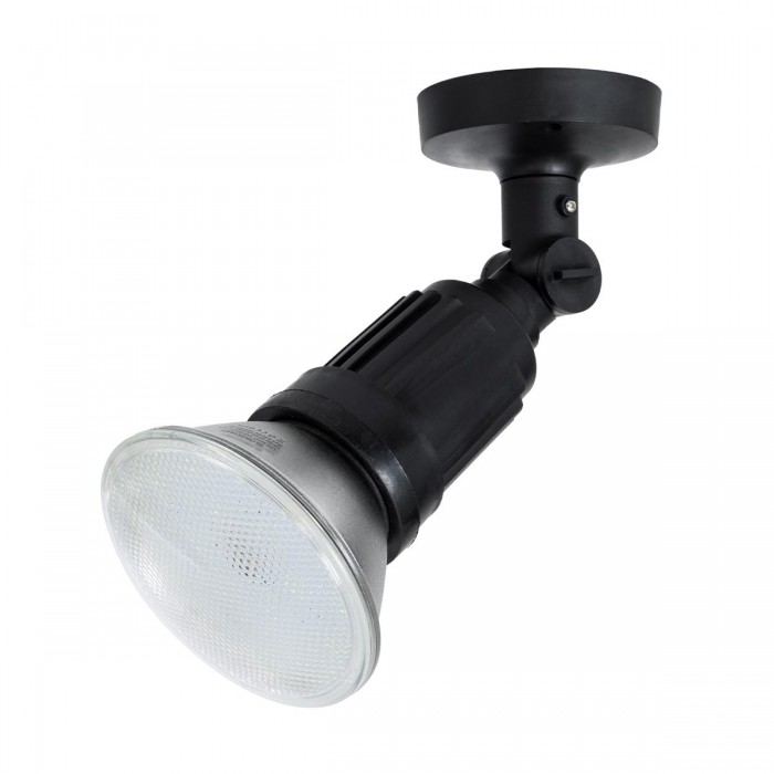 GLOBOSTAR® GRASEDO 61615 Φωτιστικό Σποτ για Λάμπα PAR38 με Ντουί 1 x E27 AC 220-240V Αδιάβροχο IP67 - Μαύρο Ματ - Μ9.5 x Π9.5 x Υ22cm