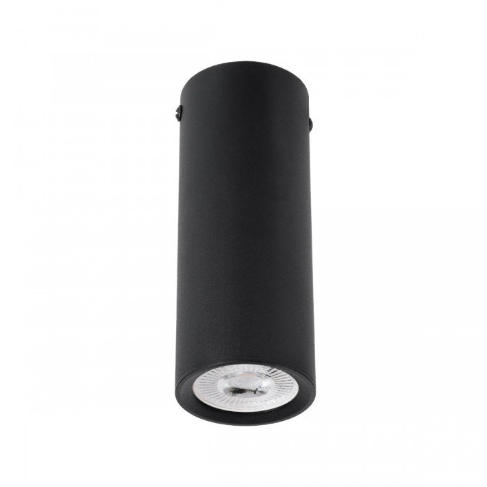 GLOBOSTAR® DUCT 61617 Φωτιστικό Downlight Σποτ με Ντουί 1 x GU10 90° AC 220-240V IP20 -  Μαύρο Ματ - Μ6 x Π6 x Υ15cm