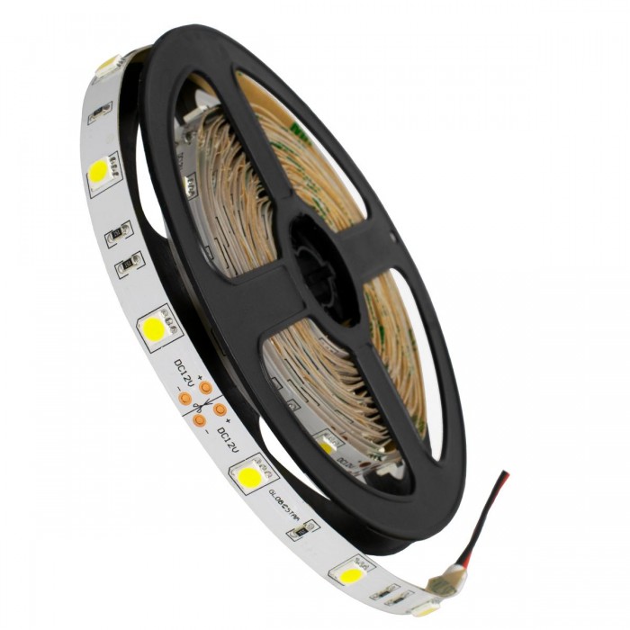 GloboStar® 70010 Ταινία LED SMD 5050 5m 7.2W/m 30LED/m 792lm/m 120° DC 12V IP20 Ψυχρό Λευκό 6000K