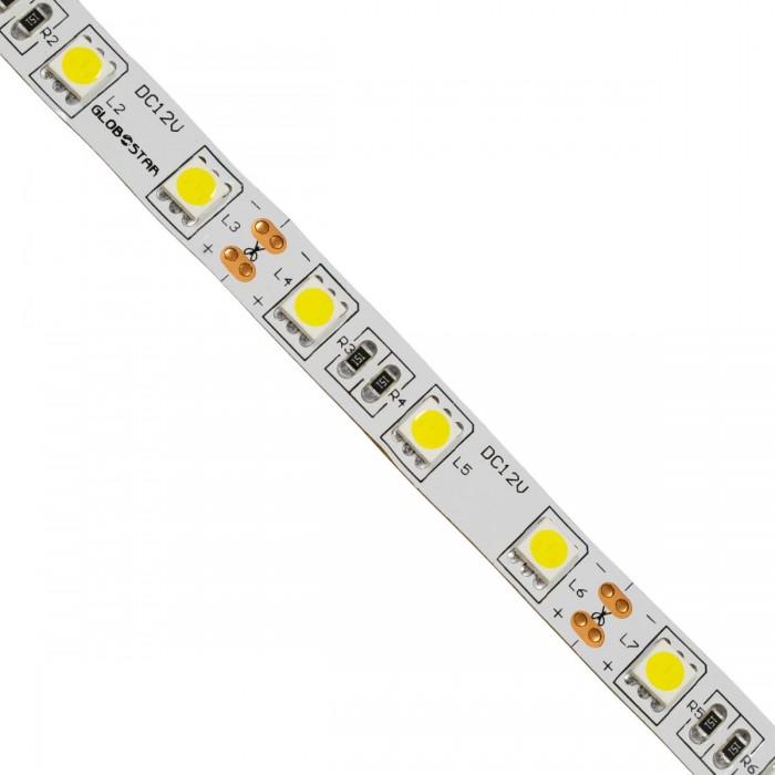 GloboStar® 70021 Ταινία LED SMD 5050 5m 14.4W/m 60LED/m 1540 lm/m 120° DC 12V IP20 Φυσικό Λευκό 4500k - 5 Χρόνια Εγγύηση GloboStar® 70021 Ταινία LED SMD 5050 5m 14.4W/m 60LED/m 1540 lm/m 120° DC 12V IP20 Φυσικό Λευκό 4500k - 5 Χρόνια Εγγύηση