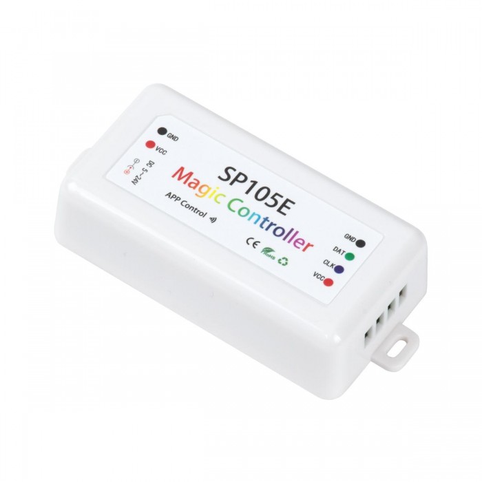 GLOBOSTAR® SP105E 70039 WiFi 2.4G Ψηφιακός Pixel Addressable Controller DC 5-12-24V IP20 - WiFi 2.4G - SPI/TTL Protocol 2048 IC - Μ8.5 x Π4.5 x Υ2.2cm - 2 Χρόνια Εγγύηση