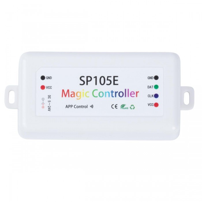 GLOBOSTAR® SP105E 70039 WiFi 2.4G Ψηφιακός Pixel Addressable Controller DC 5-12-24V IP20 - WiFi 2.4G - SPI/TTL Protocol 2048 IC - Μ8.5 x Π4.5 x Υ2.2cm - 2 Χρόνια Εγγύηση