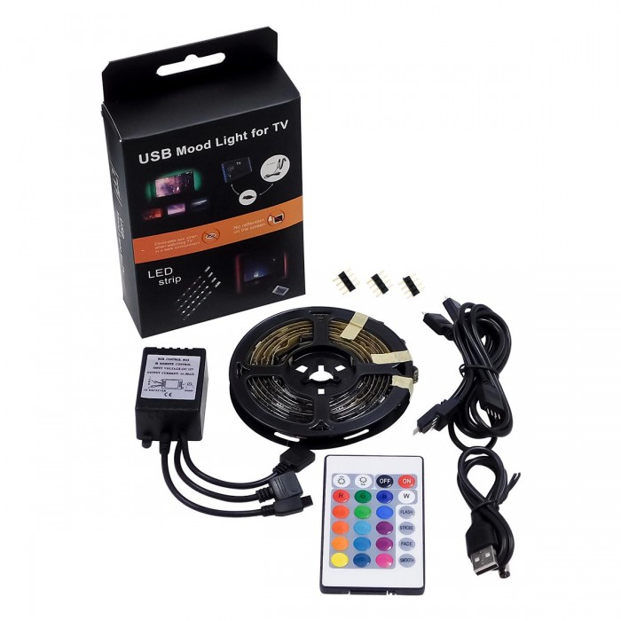 GloboStar® 70406 Σετ Ταινία TV Kit LED RGB SMD 5050 2m (4x50CM) 14.4W/2m 60LED/2m 1454lm/2m 120° USB DC 5V Οπίσθιου Κρυφού Φωτισμού για Τηλεόραση με Ασύρματο Τηλεχειριστήριο Αδιάβροχο IP65 RGB GloboStar® 70406 Σετ Ταινία TV Kit LED RGB SMD 5050 2m (4x50CM) 14.4W/2m 60LED/2m 1454lm/2m 120° USB DC 5V Οπίσθιου Κρυφού Φωτισμού για Τηλεόραση με Ασύρματο Τηλεχειριστήριο Αδιάβροχο IP65 RGB