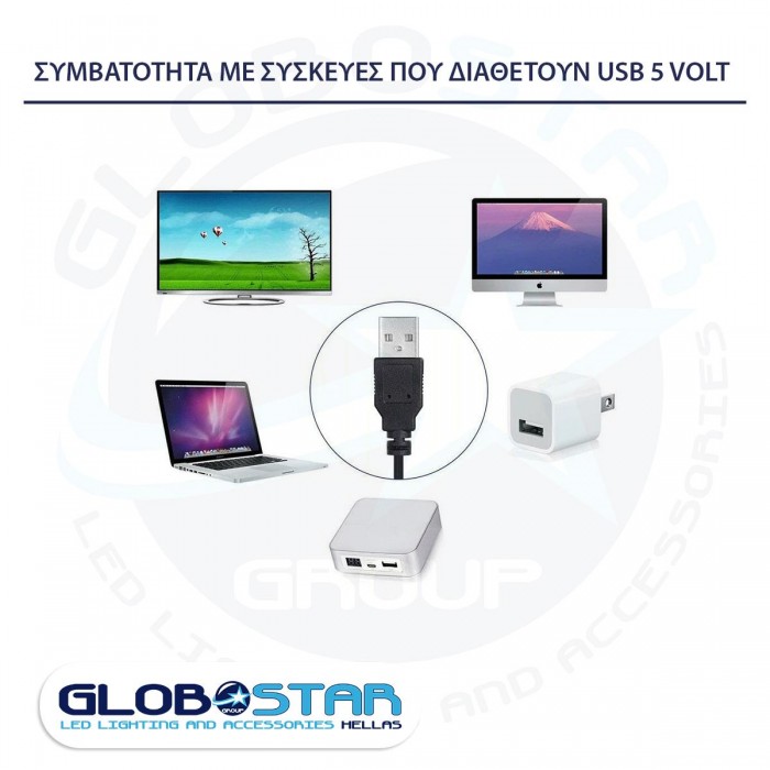 GloboStar® 70406 Σετ Ταινία TV Kit LED RGB SMD 5050 2m (4x50CM) 14.4W/2m 60LED/2m 1454lm/2m 120° USB DC 5V Οπίσθιου Κρυφού Φωτισμού για Τηλεόραση με Ασύρματο Τηλεχειριστήριο Αδιάβροχο IP65 RGB GloboStar® 70406 Σετ Ταινία TV Kit LED RGB SMD 5050 2m (4x50CM) 14.4W/2m 60LED/2m 1454lm/2m 120° USB DC 5V Οπίσθιου Κρυφού Φωτισμού για Τηλεόραση με Ασύρματο Τηλεχειριστήριο Αδιάβροχο IP65 RGB