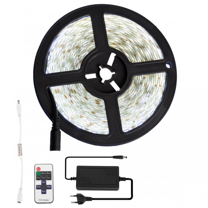 GloboStar® 70414 Σετ Ταινία LED 5m 72W/5m 12V 60LED/m 5050 SMD 1584lm/m 120° Αδιάβροχη IP65 με Ασύρματο Χειριστήριο RF 2.4Ghz και Τροφοδοτικό Ψυχρό Λευκό 6000K Dimmable GloboStar® 70414 Σετ Ταινία LED 5m 72W/5m 12V 60LED/m 5050 SMD 1584lm/m 120° Αδιάβροχη IP65 με Ασύρματο Χειριστήριο RF 2.4Ghz και Τροφοδοτικό Ψυχρό Λευκό 6000K Dimmable