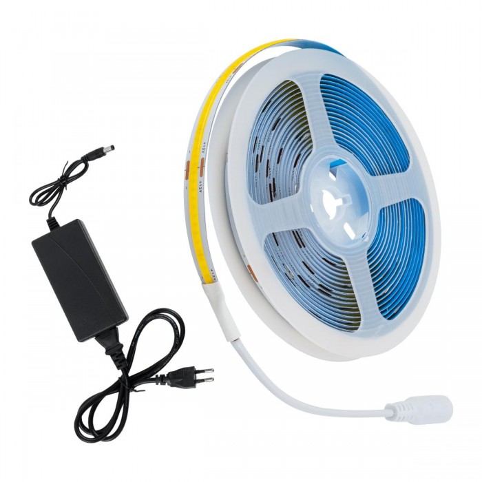 GloboStar® 70415 Σετ Ταινία COB LED 5m 48W/5m 308LED/m 768lm/m 120° DC 12V IP20 με Τροφοδοτικό Θερμό Λευκό 2700K GloboStar® 70415 Σετ Ταινία COB LED 5m 48W/5m 308LED/m 768lm/m 120° DC 12V IP20 με Τροφοδοτικό Θερμό Λευκό 2700K