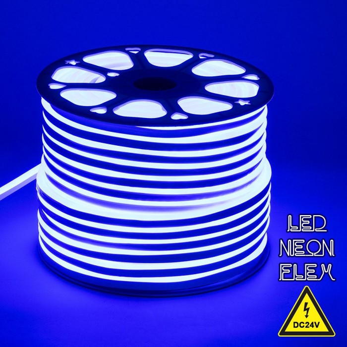 GloboStar® 70565 OVALE 120° Degree Neon Flex Epistar LED SMD 2835 1m 12W/m 120LED/m 1212lm/m 120° DC 24V Αδιάβροχη IP68 Μπλε Dimmable GloboStar® 70565 OVALE 120° Degree Neon Flex Epistar LED SMD 2835 1m 12W/m 120LED/m 1212lm/m 120° DC 24V Αδιάβροχη IP68 Μπλε Dimmable