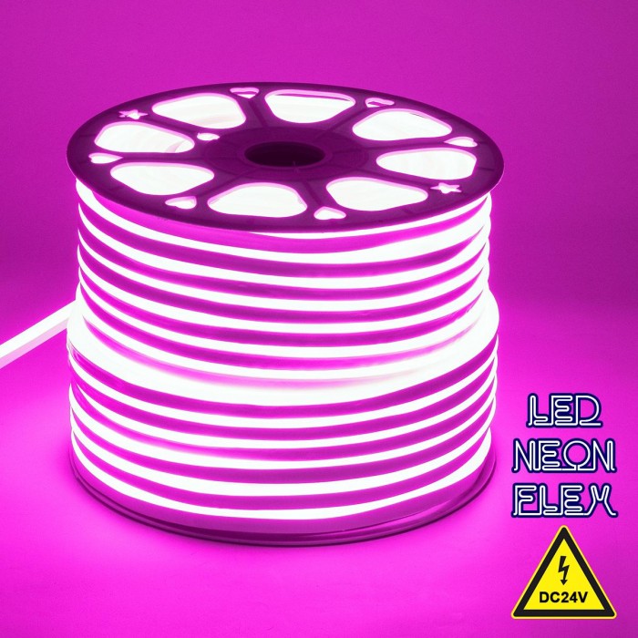 GloboStar® 70567 OVALE 120° Degree Neon Flex Epistar LED SMD 2835 1m 12W/m 120LED/m 1212lm/m 120° DC 24V Αδιάβροχη IP68 Ροζ Dimmable GloboStar® 70567 OVALE 120° Degree Neon Flex Epistar LED SMD 2835 1m 12W/m 120LED/m 1212lm/m 120° DC 24V Αδιάβροχη IP68 Ροζ Dimmable