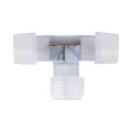 GloboStar® 70660 Σύνδεσμος T για Μονόχρωμο Φωτοσωλήνα LED 360° Degree DC 230V 2 Pin Αδιάβροχος IP68