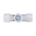 GloboStar® 70660 Σύνδεσμος T για Μονόχρωμο Φωτοσωλήνα LED 360° Degree DC 230V 2 Pin Αδιάβροχος IP68