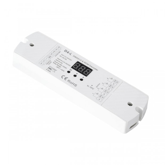 GloboStar® 70668 D4-L SKYDANCE DC DMX & RDM Dimmer High Speed Controller / Decoder 4 Καναλιών DC 12-24V 4 x 5A 120W - Max 20.5A 480W - IP20 Μ17 x Π5 x Υ2.5cm - 5 Years Warranty GloboStar® 70668 D4-L SKYDANCE DC DMX & RDM Dimmer High Speed Controller / Decoder 4 Καναλιών DC 12-24V 4 x 5A 120W - Max 20.5A 480W - IP20 Μ17 x Π5 x Υ2.5cm - 5 Years Warranty