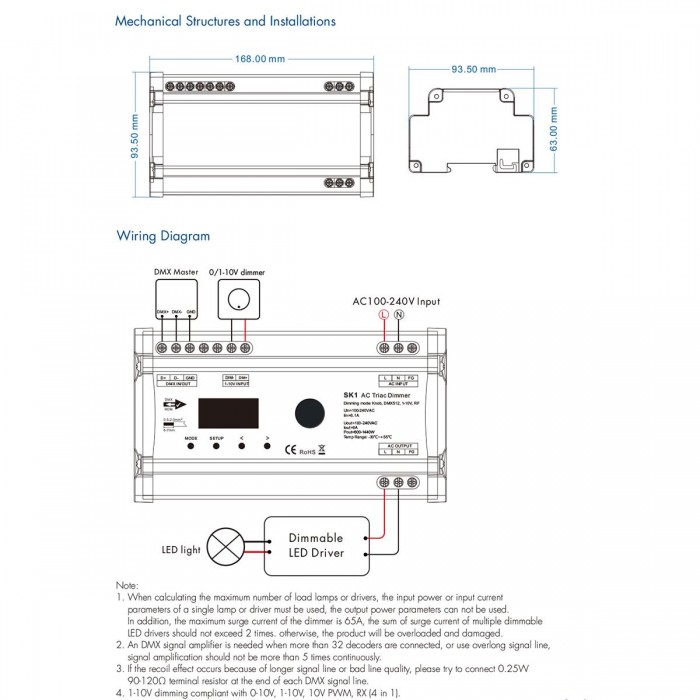 GloboStar® 70674 SK1 SKYDANCE AC Triac DMX Dimmer Din Rail Ράγας 1 Καναλιού AC 100-240V 1 x 6A 1440W - Max 6A 1440W - IP20 DMX512 Μ16.8 x Π9.3 x Υ8cm - 5 Years Warranty GloboStar® 70674 SK1 SKYDANCE AC Triac DMX Dimmer Din Rail Ράγας 1 Καναλιού AC 100-240V 1 x 6A 1440W - Max 6A 1440W - IP20 DMX512 Μ16.8 x Π9.3 x Υ8cm - 5 Years Warranty