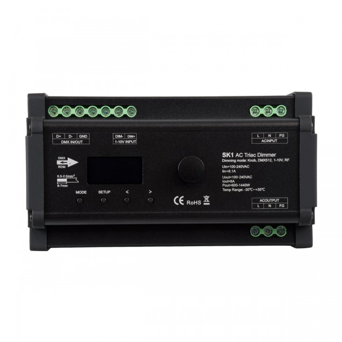 GloboStar® 70674 SK1 SKYDANCE AC Triac DMX Dimmer Din Rail Ράγας 1 Καναλιού AC 100-240V 1 x 6A 1440W - Max 6A 1440W - IP20 DMX512 Μ16.8 x Π9.3 x Υ8cm - 5 Years Warranty GloboStar® 70674 SK1 SKYDANCE AC Triac DMX Dimmer Din Rail Ράγας 1 Καναλιού AC 100-240V 1 x 6A 1440W - Max 6A 1440W - IP20 DMX512 Μ16.8 x Π9.3 x Υ8cm - 5 Years Warranty
